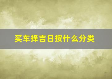 买车择吉日按什么分类