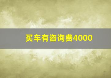 买车有咨询费4000