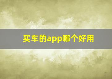 买车的app哪个好用