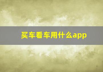 买车看车用什么app