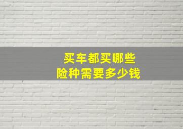 买车都买哪些险种需要多少钱