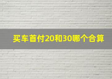 买车首付20和30哪个合算