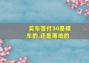 买车首付30是裸车的,还是落地的