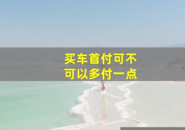 买车首付可不可以多付一点