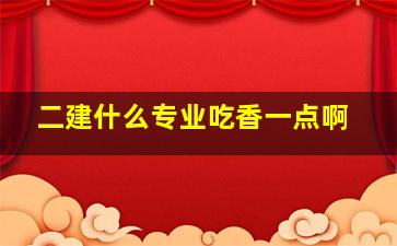 二建什么专业吃香一点啊