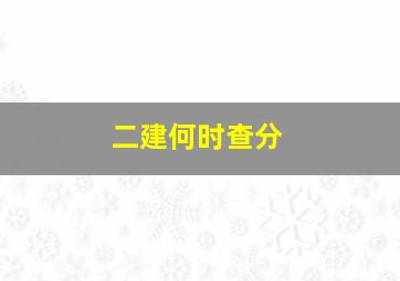 二建何时查分