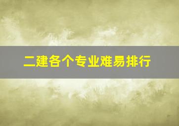 二建各个专业难易排行