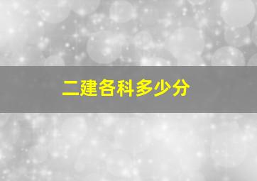 二建各科多少分