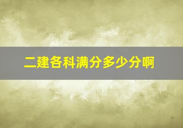 二建各科满分多少分啊