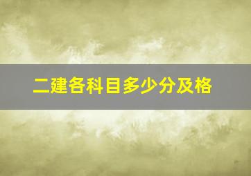 二建各科目多少分及格