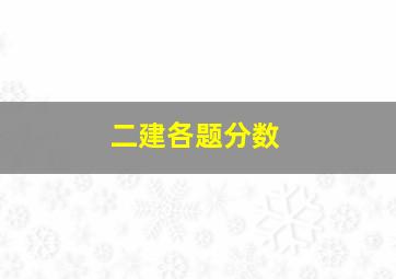 二建各题分数