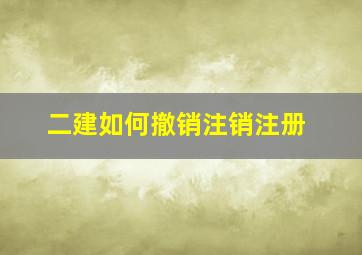 二建如何撤销注销注册