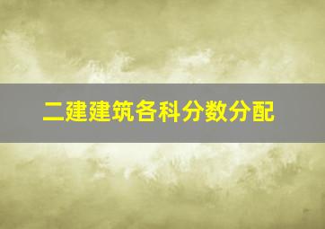 二建建筑各科分数分配