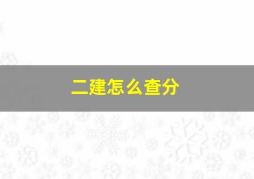 二建怎么查分