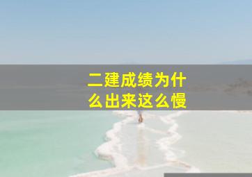 二建成绩为什么出来这么慢