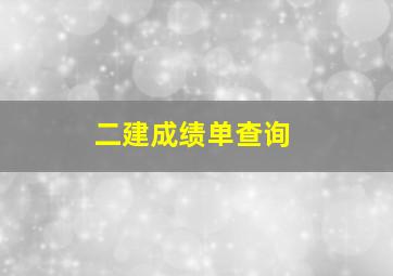 二建成绩单查询