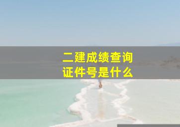 二建成绩查询证件号是什么