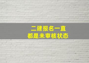 二建报名一直都是未审核状态