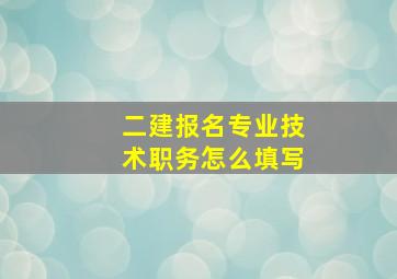 二建报名专业技术职务怎么填写