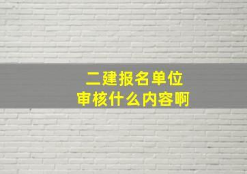 二建报名单位审核什么内容啊