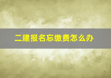 二建报名忘缴费怎么办