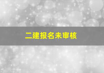 二建报名未审核