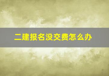 二建报名没交费怎么办