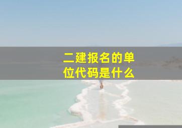 二建报名的单位代码是什么