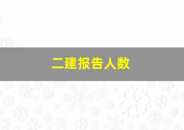 二建报告人数