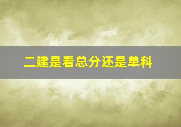 二建是看总分还是单科