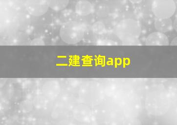 二建查询app