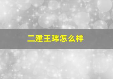 二建王玮怎么样