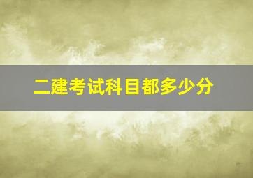 二建考试科目都多少分