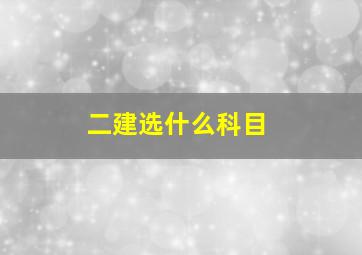 二建选什么科目