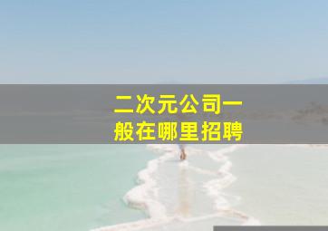 二次元公司一般在哪里招聘