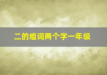 二的组词两个字一年级