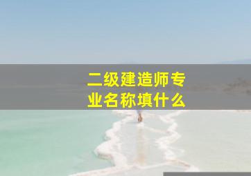 二级建造师专业名称填什么