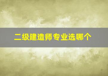 二级建造师专业选哪个