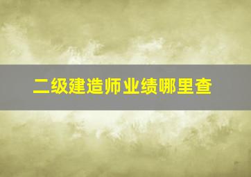 二级建造师业绩哪里查