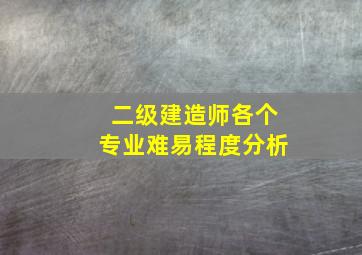 二级建造师各个专业难易程度分析