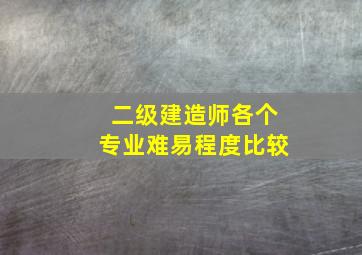 二级建造师各个专业难易程度比较