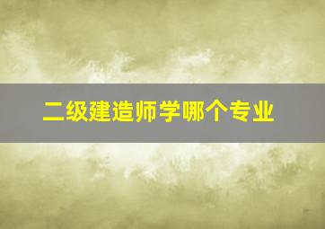 二级建造师学哪个专业