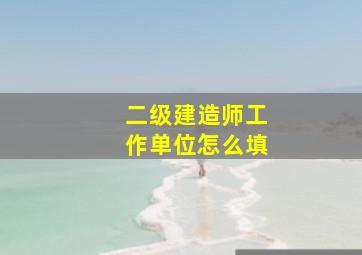 二级建造师工作单位怎么填