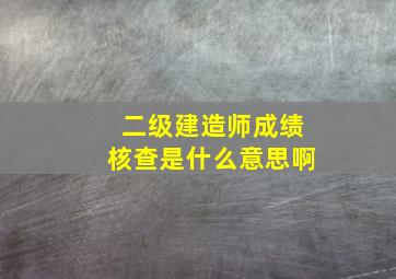 二级建造师成绩核查是什么意思啊