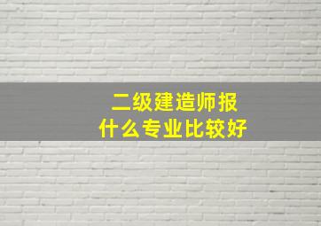 二级建造师报什么专业比较好