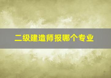 二级建造师报哪个专业