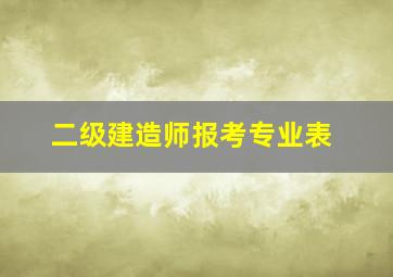 二级建造师报考专业表