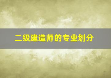 二级建造师的专业划分