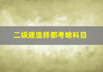 二级建造师都考啥科目