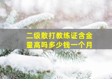 二级散打教练证含金量高吗多少钱一个月